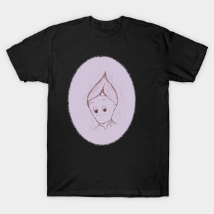 Christmas Elf Portrait on Pastel Lilac Purple T-Shirt